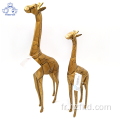 Set de 2 girafe Sculpture résine décoration de la maison